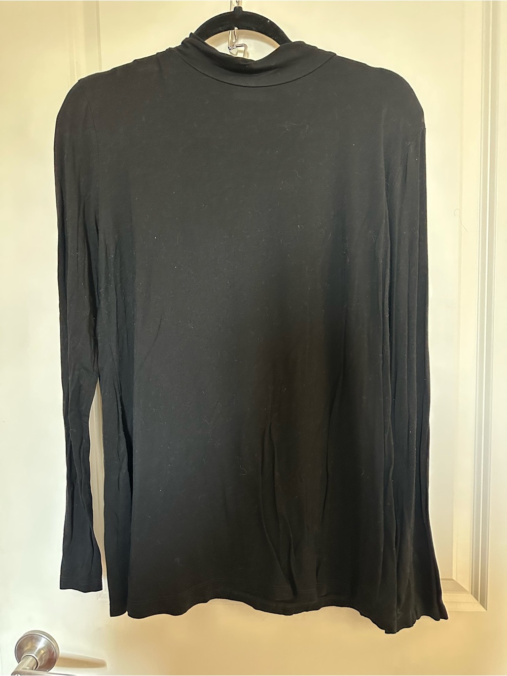 Classic Black Long Sleeve Mock Turtleneck